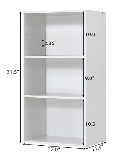 3 Shelf Bookcase Book Shelves Open Storage Cabinet