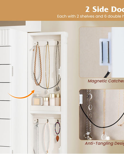 Giantex Standing Jewelry Cabinet with 7 Drawers