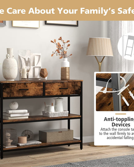 Giantex 3-Tier Entryway Table with Storage - Sofa Side Table
