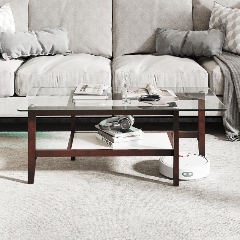 Giantex 42 Inch Glass Coffee Table