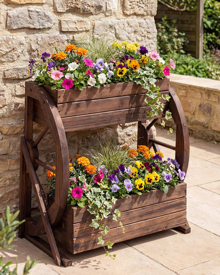 Jardinière de jardin à 2 niveaux Giantex avec trous de drainage pour fleurs, herbes et légumes