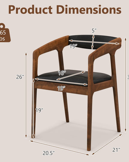 Giantex Modern Accent Chair - PU Leather Upholstered Armchairs w/Cozy Backrest & Padded Seat Cushion
