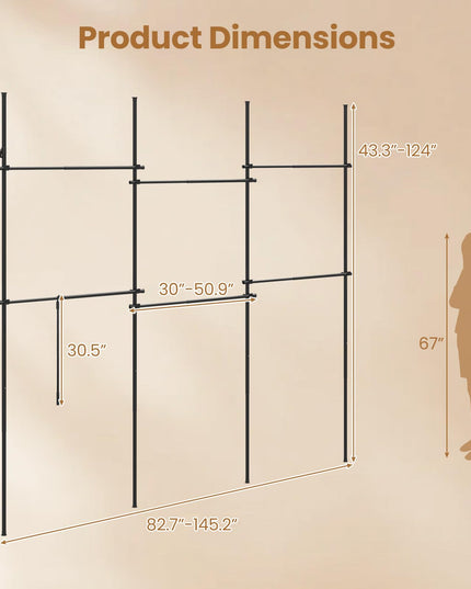 Giantex Floor to Ceiling Clothes Rack for Bedroom