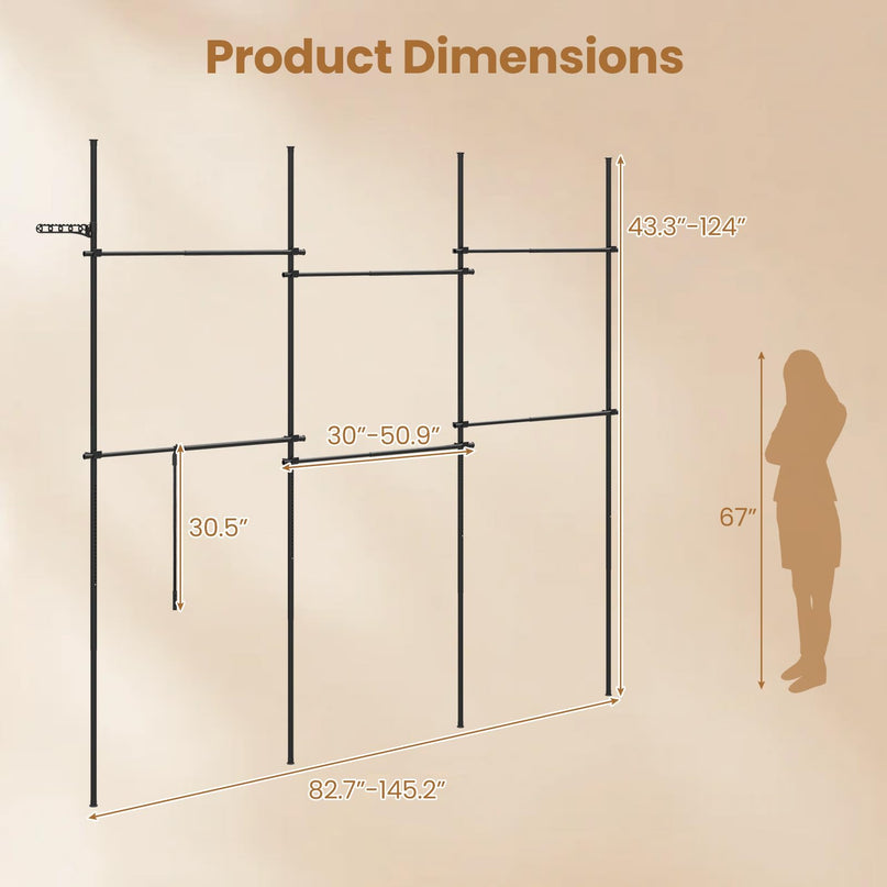 Giantex Floor to Ceiling Clothes Rack for Bedroom
