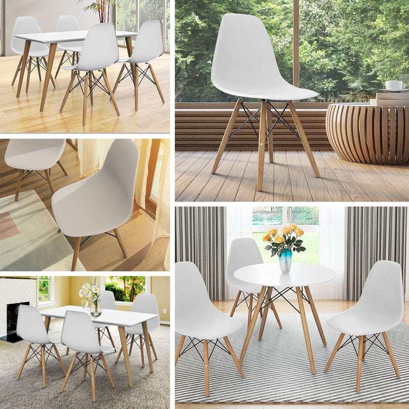 Giantex Pre Assembled Mid Century Modern Dining Chairs Armless Kitchen Chairs Set of 2