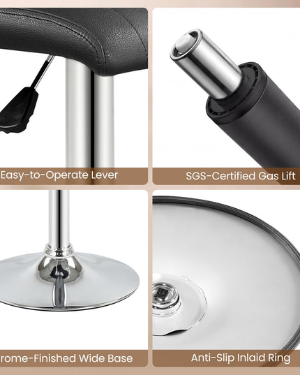 Giantex Modern Bar Stools | Adjustable Swivel Bar Chairs with Back and Footrest (2/4)