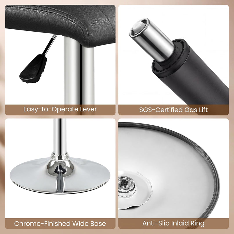 Giantex Tabourets de Bar Modernes | Chaises de Bar Pivotantes Réglables avec Dossier et Repose-Pieds (2/4)