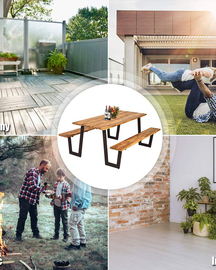 Giantex Picnic Table Bench Set for 6 or 8