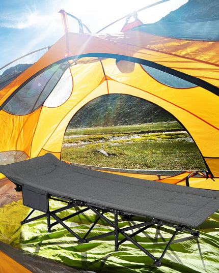 Giantex Folding Camping Cot for Adults - Sleeping Cot Bed with Carry Bag, Cushion & Headrest, 10 Foots