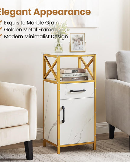 Giantex Bathroom Storage Cabinet with Drawer Single Door and Open Shelf