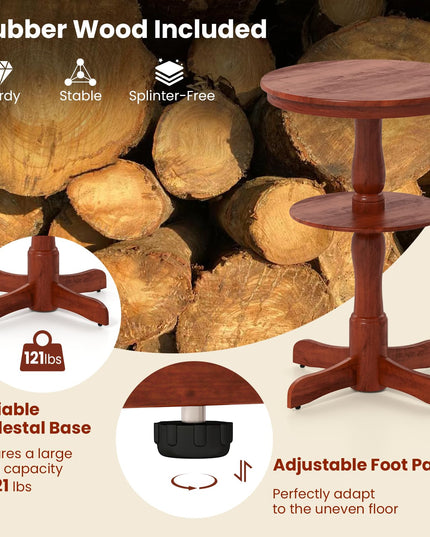 Giantex 2 Tier Tall Round Dining Table with Pedestal Base