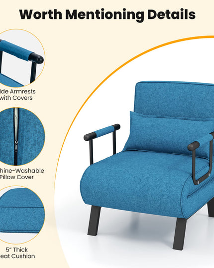 Giantex Convertible Sofa Bed, 4-in-1 Sleeper Chair with Pillow