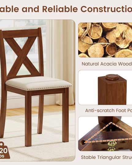 Giantex Wooden Dining Chairs Set of 2/4 for Living Room