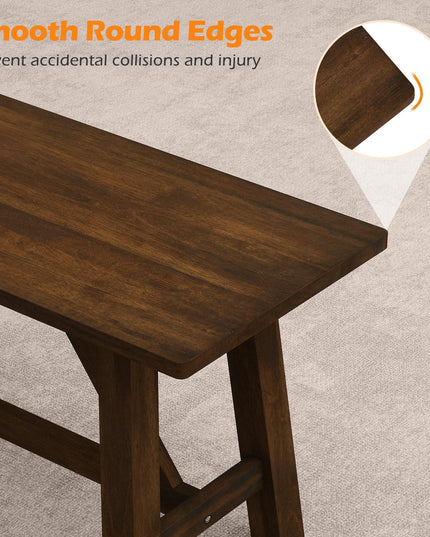 Giantex 38" Wooden Dining Bench with Rubber Wood Frame