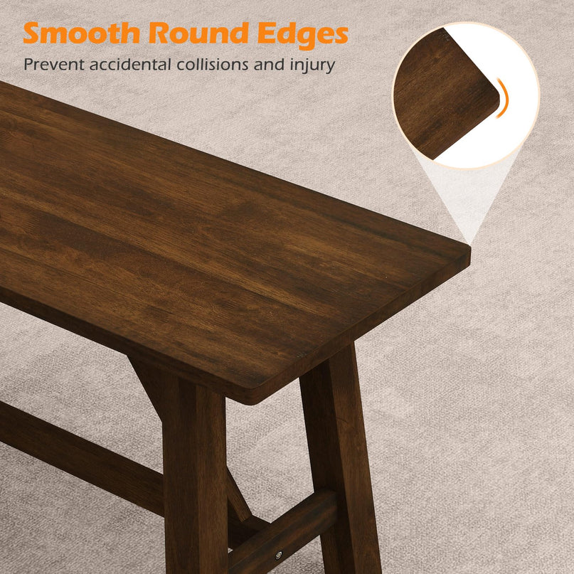 Giantex 38" Wooden Dining Bench with Rubber Wood Frame