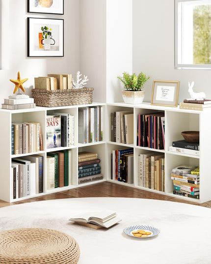 Giantex 6-Cube Bookcase, 3-Tier Cubby Bookshelf, Horizontal Vertical Display Rack with Anti-Tipping Kits