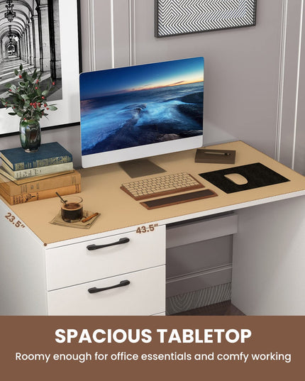 Giantex Computer Desk with 4 Large Drawers