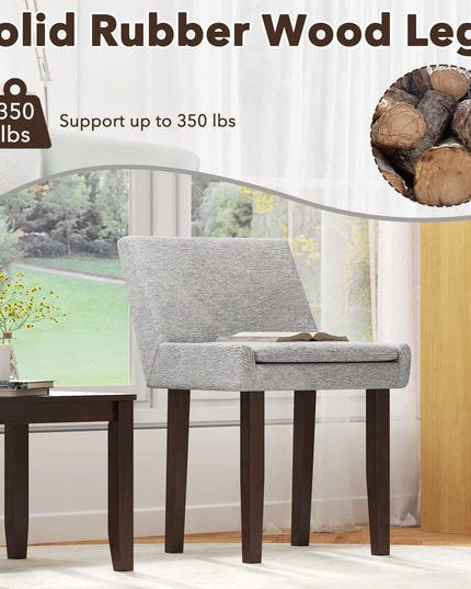Giantex Linen Upholstered Accent Chairs w/Mid Back & Cushioned Seat