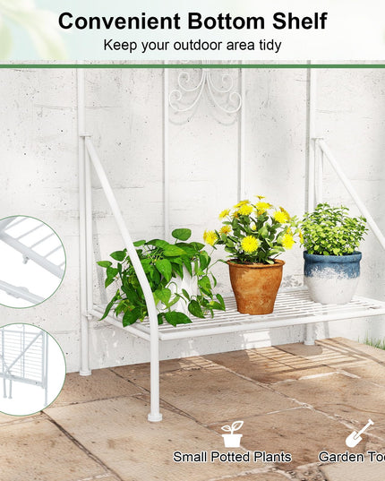 Giantex Metal Garden Trellis for Climbing Plants with Foldable Bottom Shelf (1/2)