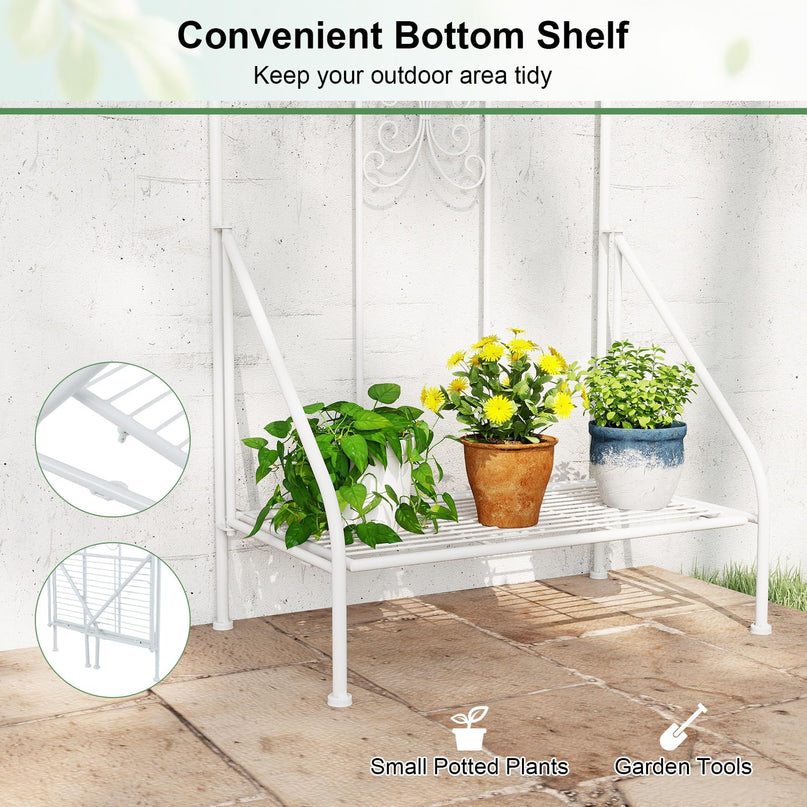 Giantex Metal Garden Trellis for Climbing Plants with Foldable Bottom Shelf (1/2)