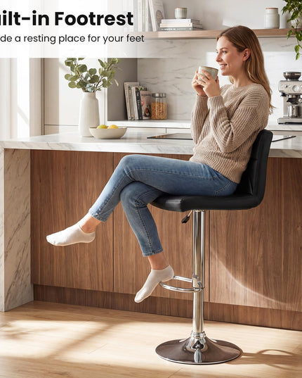 Giantex Adjustable Bar Chairs with Back and Footrest for Kitchen Island