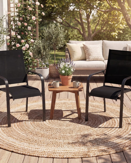 Giantex Patio Chairs Set of 2/4/6 Stackable Outdoor Dining Chairs