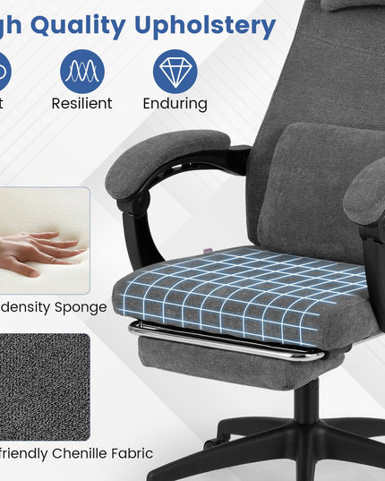 Giantex Reclining Office Chair with Padded Linkage Armrests