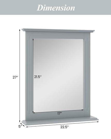 Wooden Frame Modern Rectangular Hanging Vanity Makeup Mirrors for Washroom