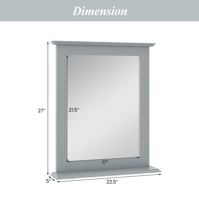 Wooden Frame Modern Rectangular Hanging Vanity Makeup Mirrors for Washroom
