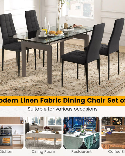 Giantex Dining Chairs Set of 4 Black