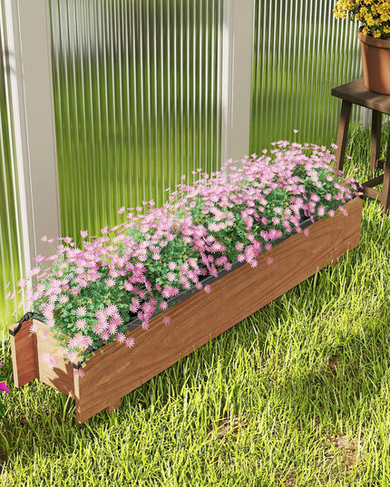 Giantex Wood Raised Garden Bed Rectangular Planter Box w/Drainage Hole（36"x7"x7"）