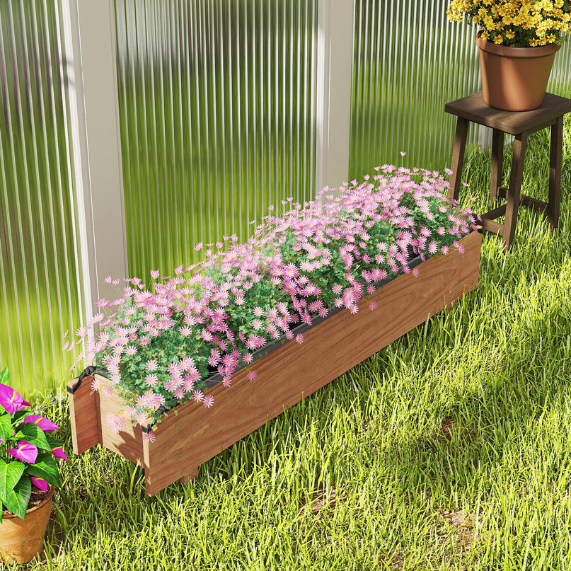 Giantex Wood Raised Garden Bed Rectangular Planter Box w/Drainage Hole（36"x7"x7"）