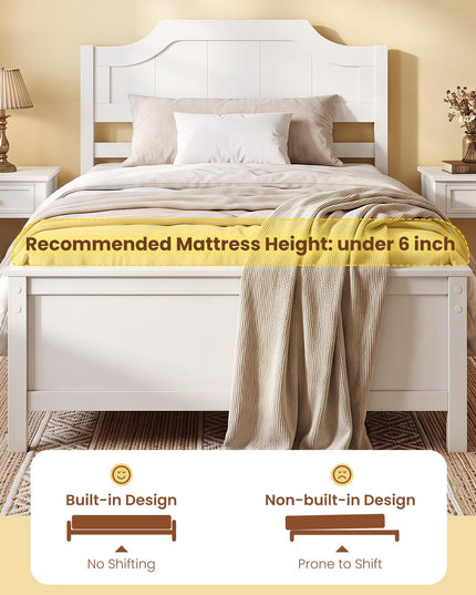 GIANTEX Twin/Full/Queen/King Size Wooden Bed Frame with Headboard