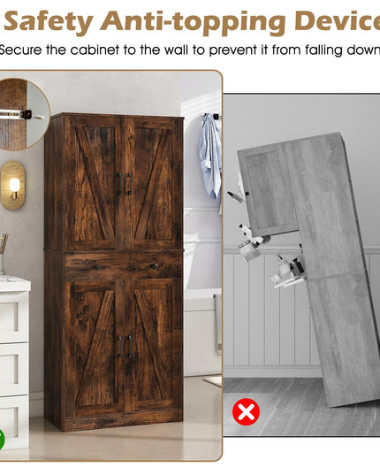 Giantex 72" Tall Kitchen Pantry Cabinet for Living Room
