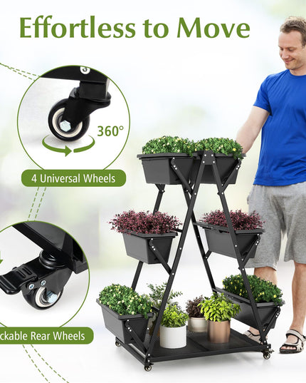 Giantex 6-Tier Rolling Raised Garden Bed