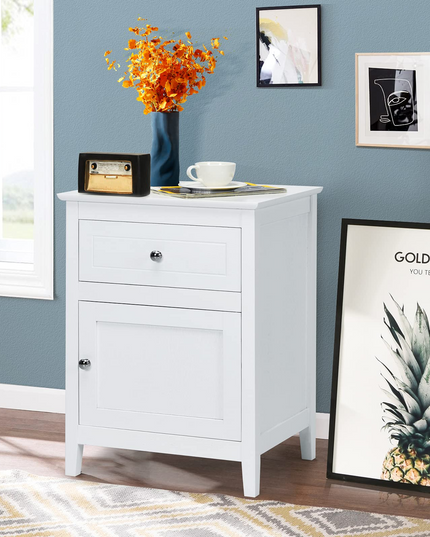 Wooden End Table W/Shelf - Giantex
