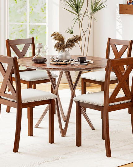 Giantex Wooden Dining Chairs Set of 2/4 for Living Room