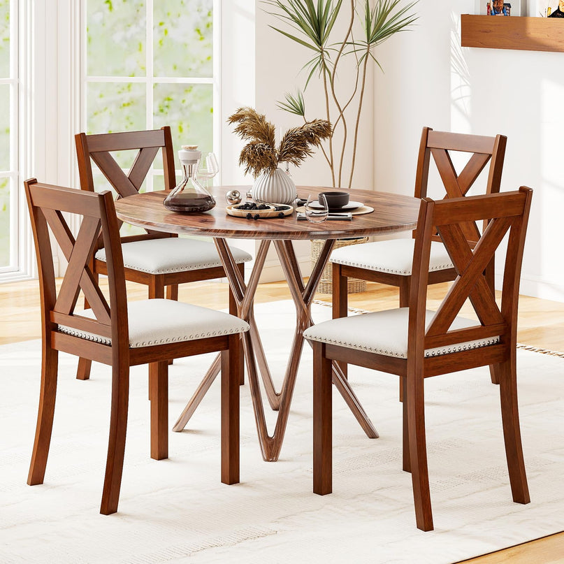 Giantex Wooden Dining Chairs Set of 2/4 for Living Room