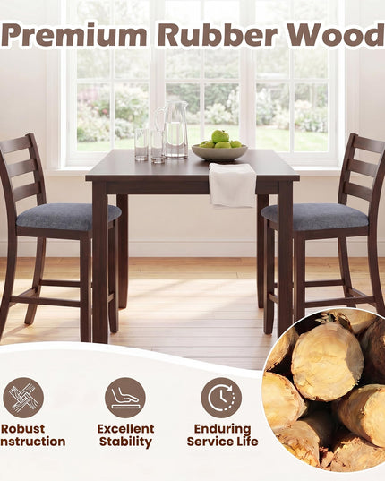 Giantex Counter Height Bar Stools Set of 2/4 w/Backrest Padded Seat