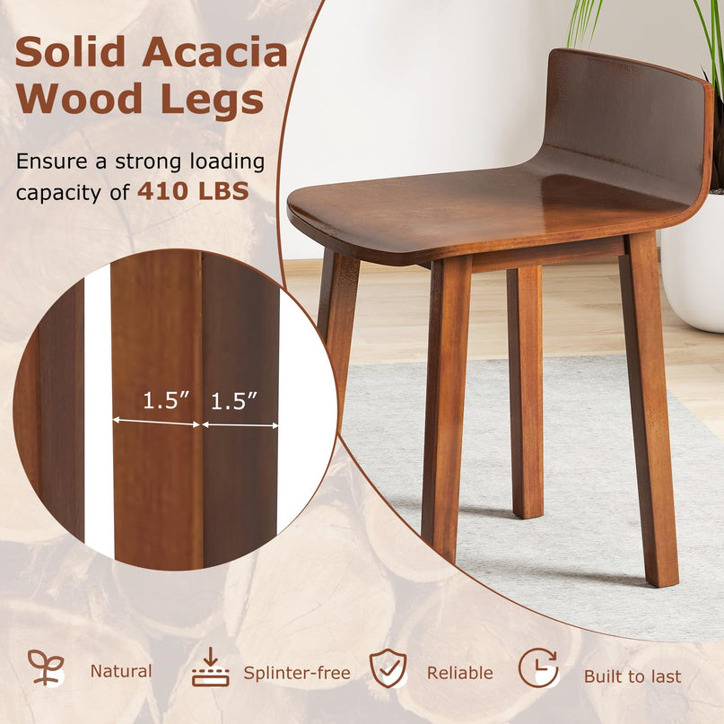 Giantex Wood Dining Chairs Set of 2/4 for Home Living Room