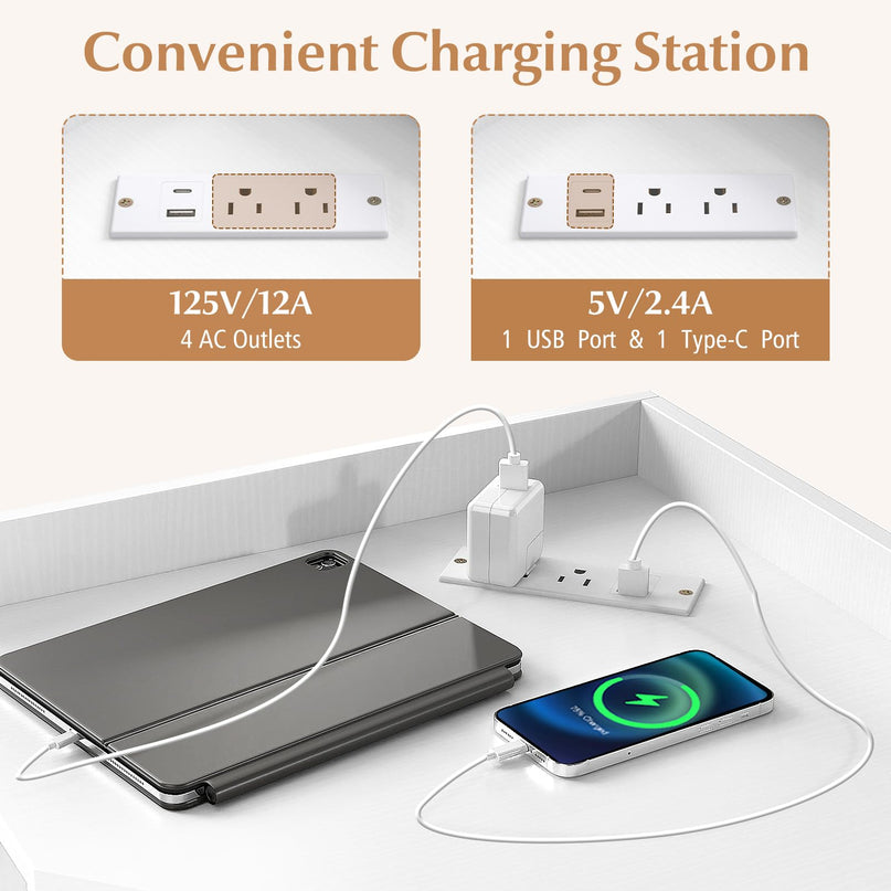 Giantex 3-Tier Corner Cabinet with Charging Station