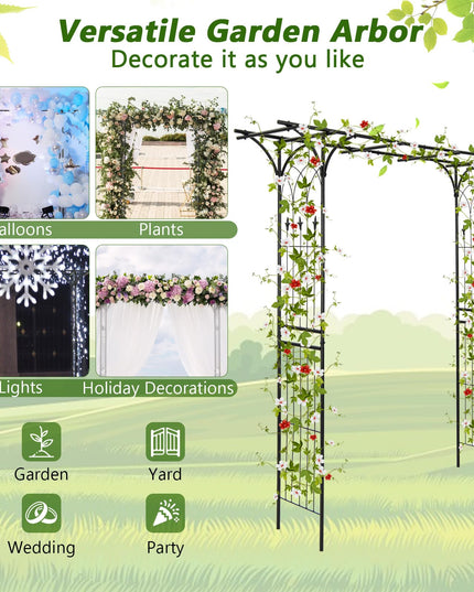 Giantex Garden Arch Trellis - 81''H x 81''W Metal Garden Arbor