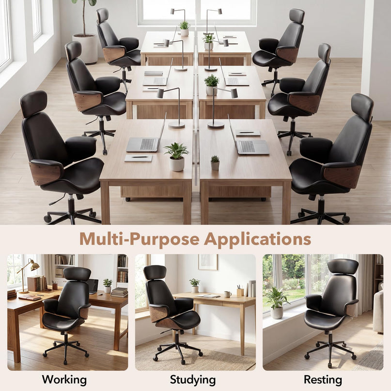 Giantex Ergonomic Office Chair with Headrest for Home Office & Study