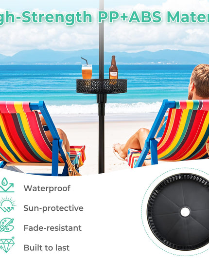 Giantex Portable Outdoor Side Table with Umbrella Hole