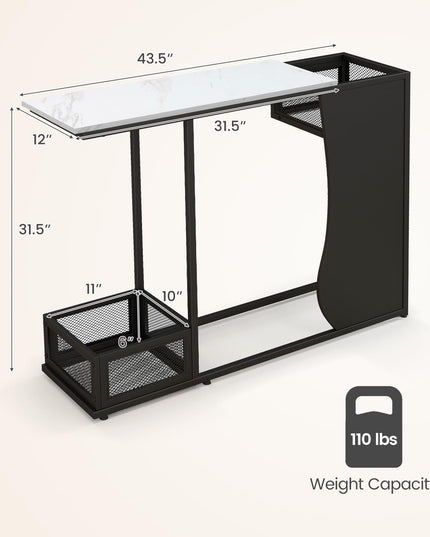 Giantex 43.5" Console Table for Entryway - Modern Entry Table with Faux Marble Top