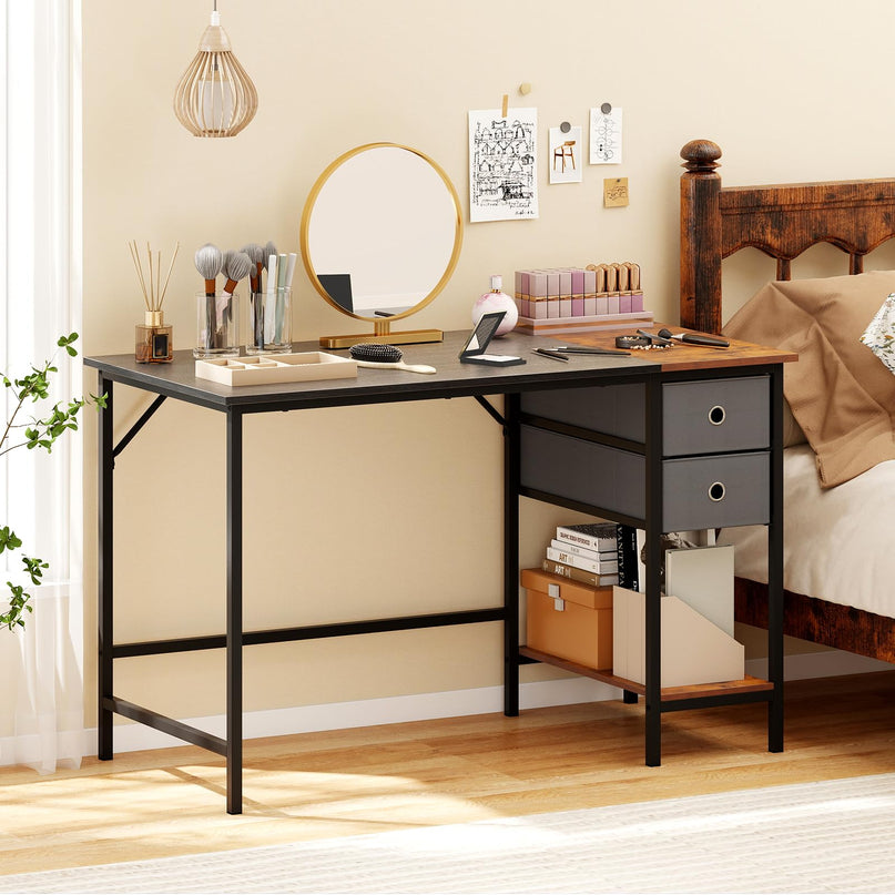 Giantex 48" Computer Desk with 2 Fabric Drawers