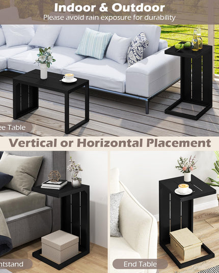 Giantex C-Shaped End Table with Adjustable Foot Pads