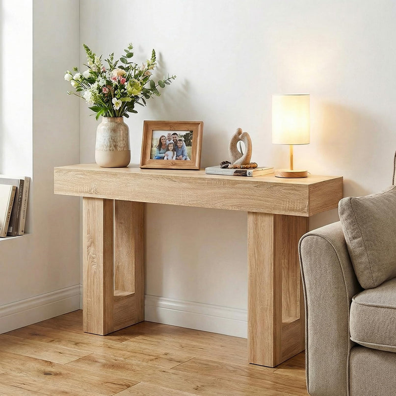 Giantex 63" Farmhouse Console Table Wooden Narrow Entryway Table