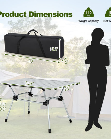 Giantex Folding Camping Table, Heavy-Duty Outdoor Folding Table w/Carry Bag