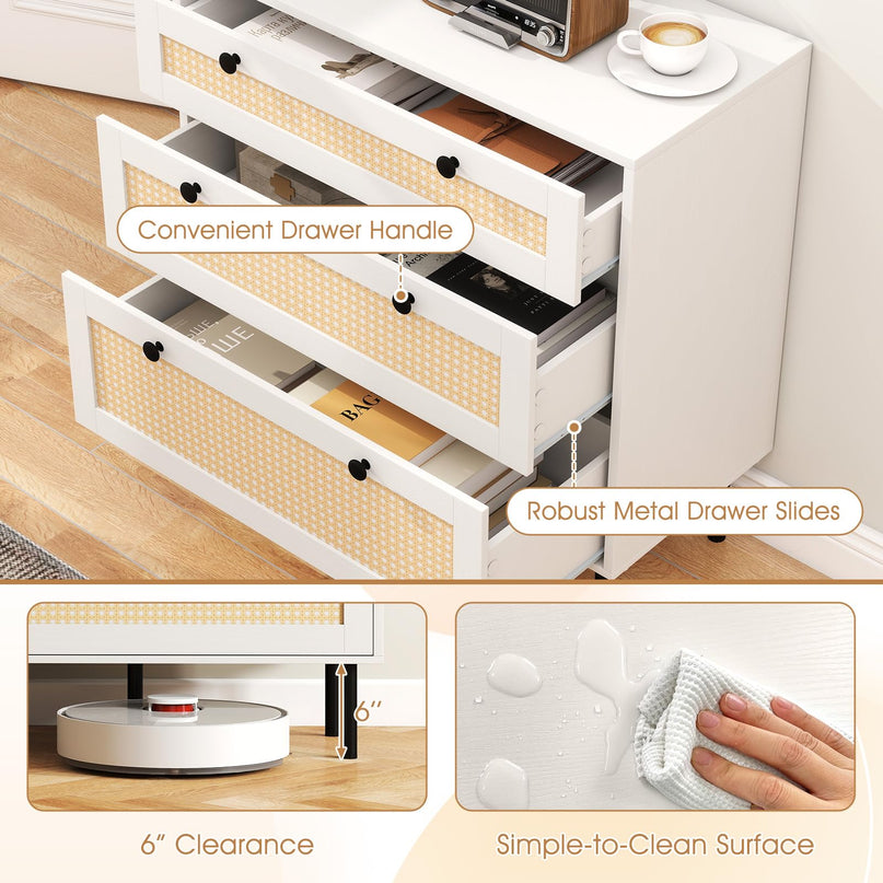 Giantex 3 Drawer Dresser for Bedroom with Anti-toppling Device
